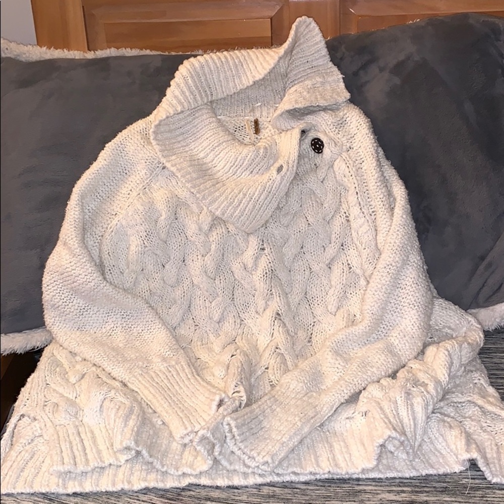 Free People Cable Knit Loose Fit Sweater